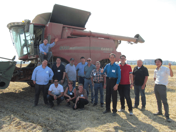 Global Trade Team observing harvest in Nebraska (Photo courtesy of Nebraska Dry Bean Commission)