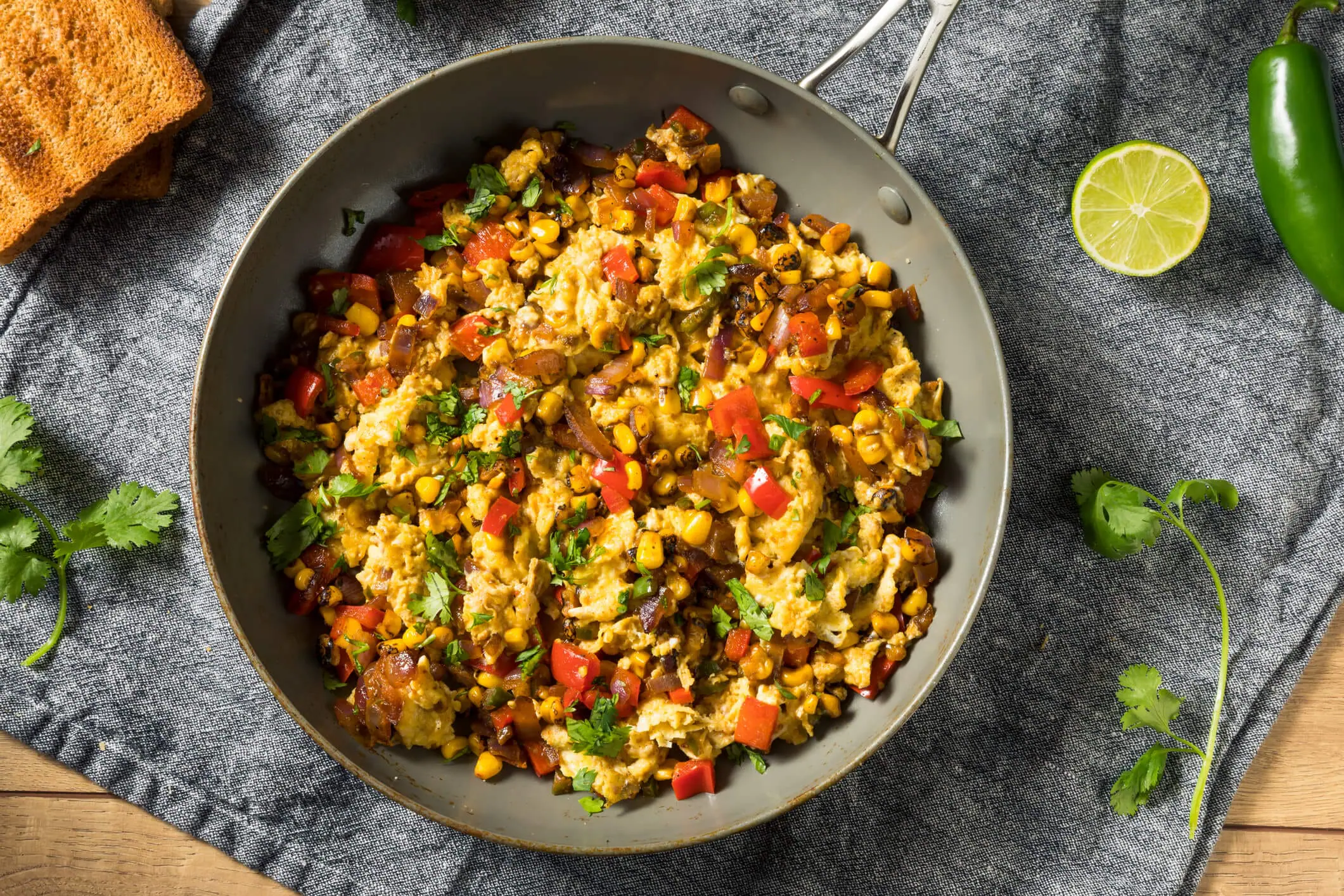Southwest Scramble Vegetarian. Egg Whites, Kidney Beans, Salsa